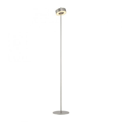 LAMPARA DE PIE ANILLO PLATA DIMERIZABLE Y CCT 9W CON CONTROL - 140CM