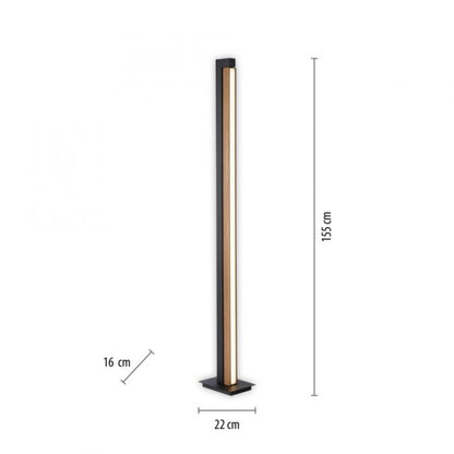 LAMPARA DE PIE VARAL CON ROTACIÓN ROBLE MADERA DIMERIZABLE