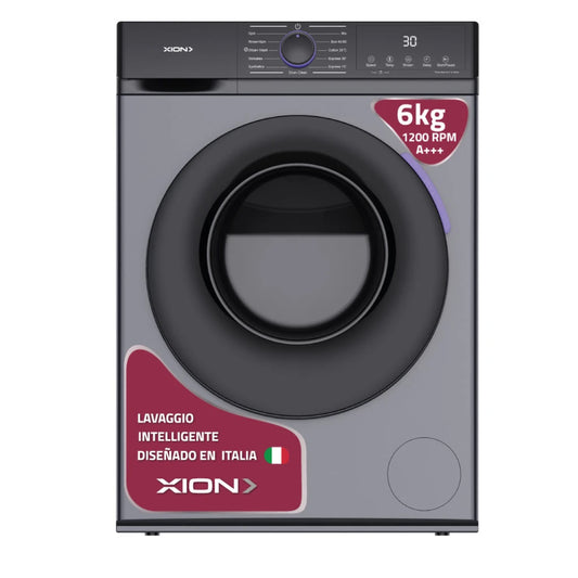 lavarropas carga frontal 6Kg color gris motor BLDC Inverter