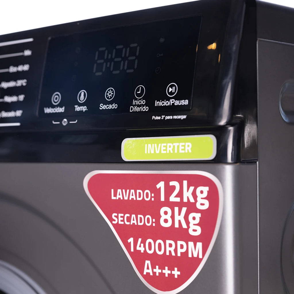 lavasecarropas frontal inverter 12 kg