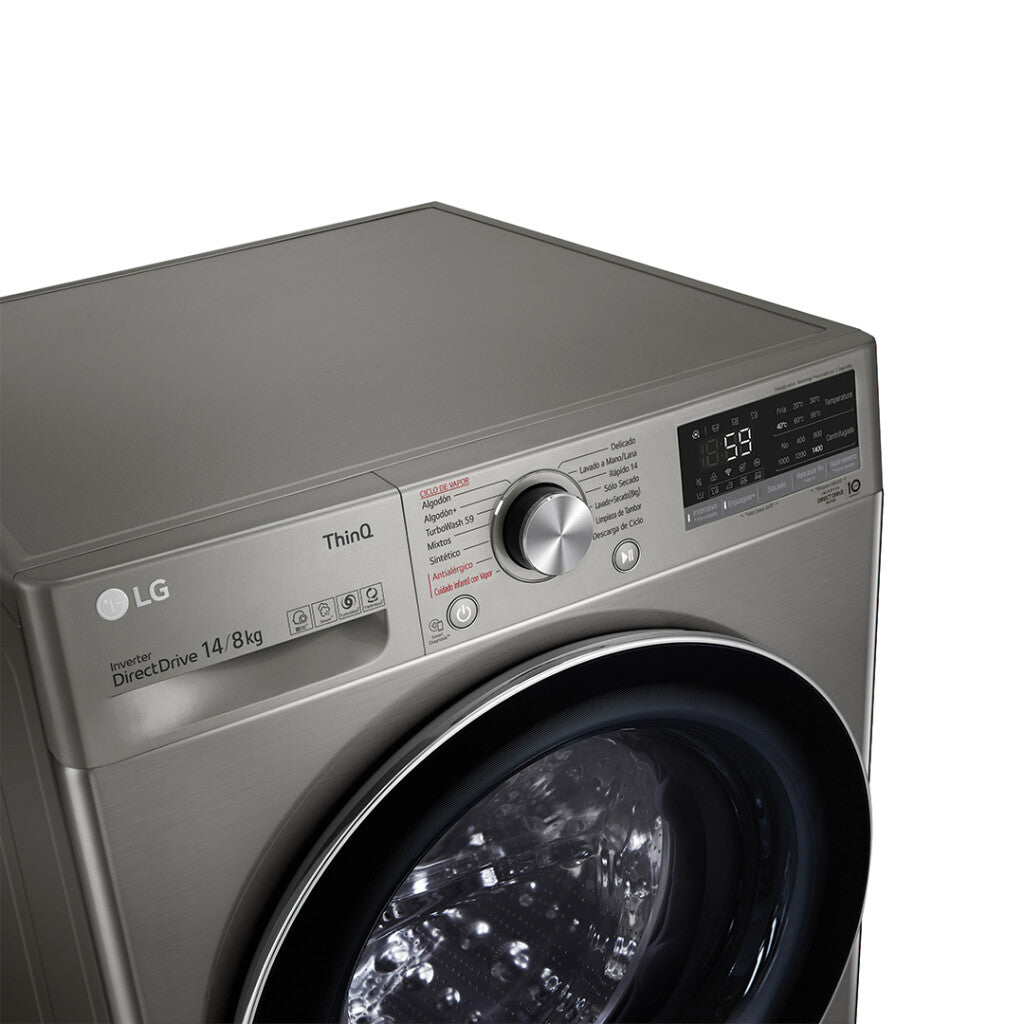 Lavasecarropas frontal inverter LG 14Kg WD14VVC4S6C