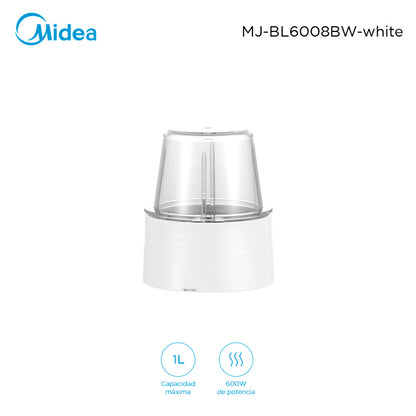 Licuadora Midea Blanca 1L Jarra de vidrio MJ-BL6008BWW
