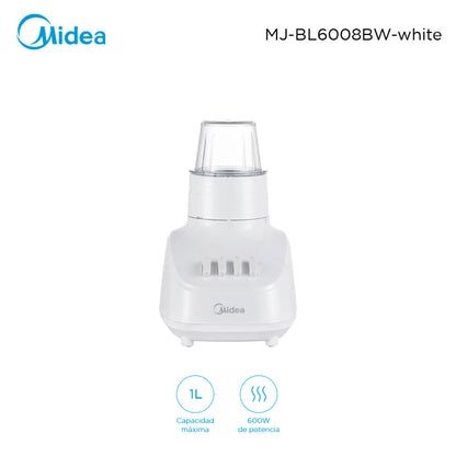 Licuadora Midea Blanca 1L Jarra de vidrio MJ-BL6008BWW