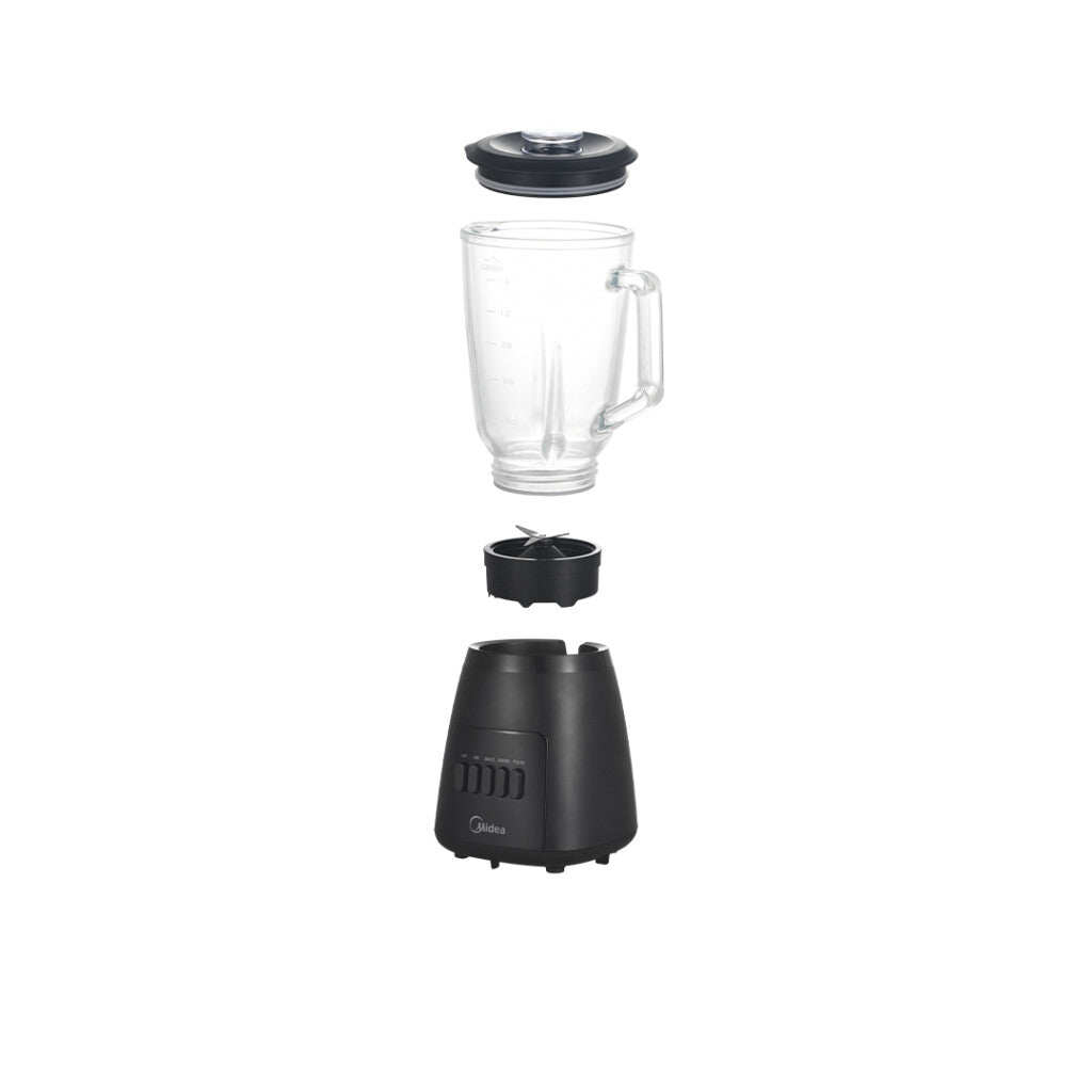Licuadora Midea Negra 1,5L Jarra de vidrio MJ-BL6014W