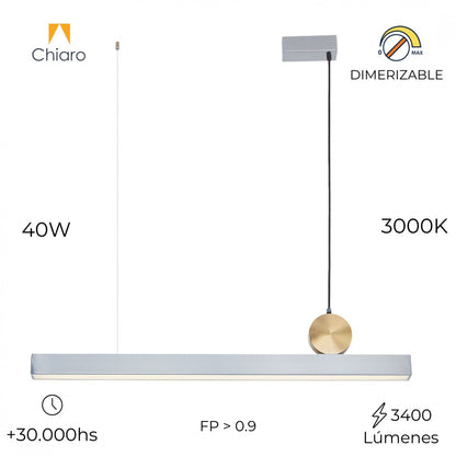 Lineal de Suspender Led DIMERIZABLE 118cm 40W