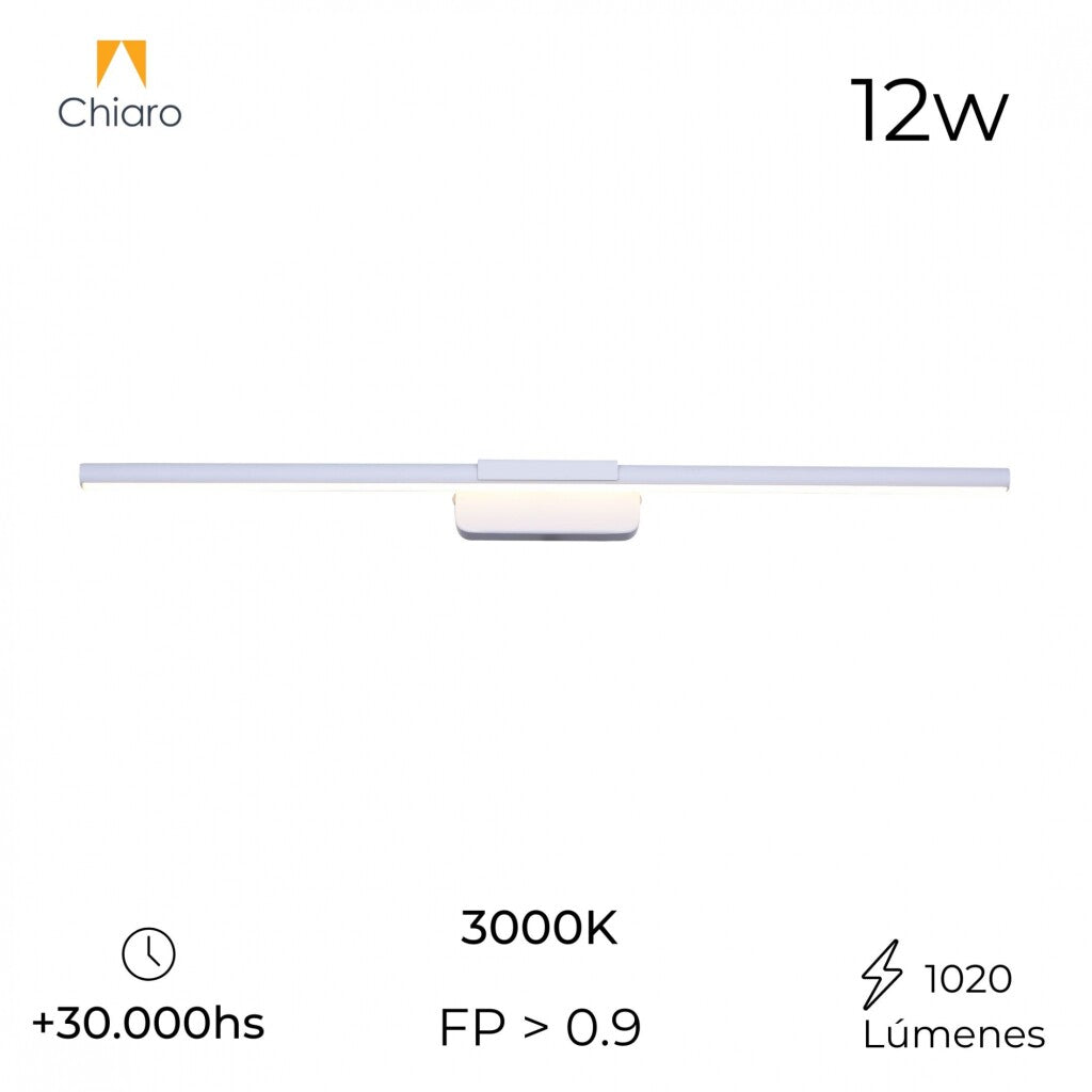Luminaria Barra de led lineal 60cm BLANCO 12w