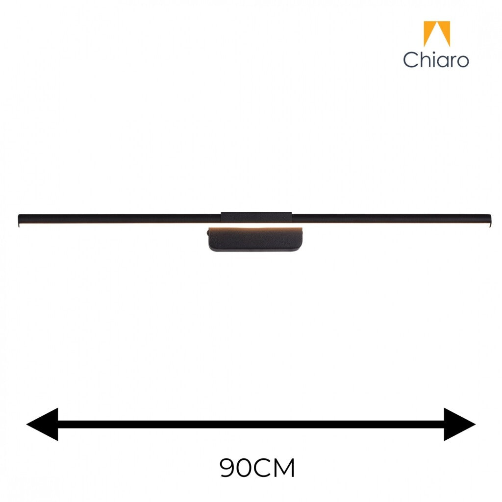 Luminaria Barra de led lineal 90cm negra 16w