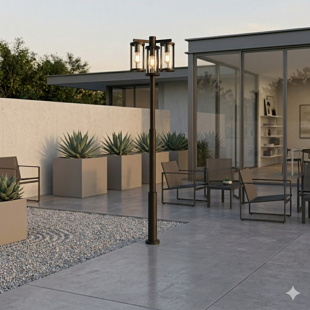 Luminaria con columna 3*E27 PARA LAMPARA 2.2M