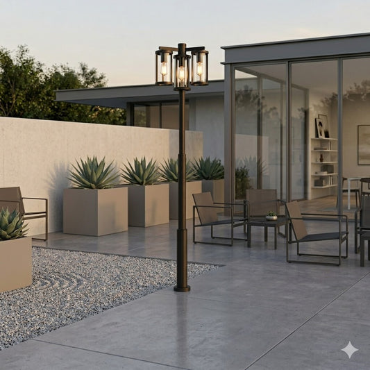 Luminaria con columna 3*E27 PARA LAMPARA 2.2M