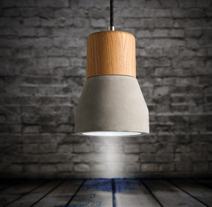 Luminaria de cemento y madera 12.5*16cm