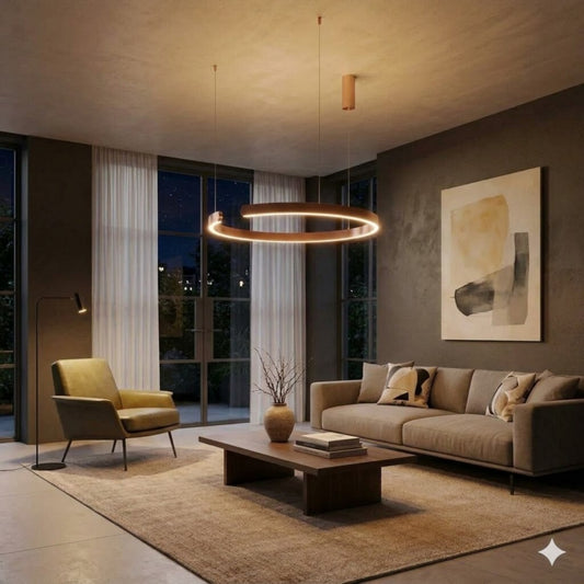 Luminaria de susp. Led circular con corte, 40W Dimerizable, 60cm