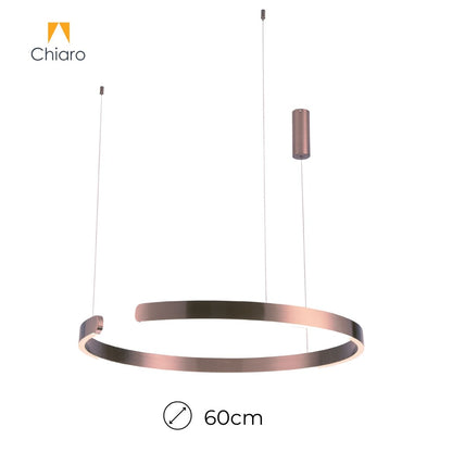 Luminaria de susp. Led circular con corte, 40W Dimerizable, 60cm