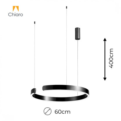 Luminaria de susp. Led circular con corte, 60W Dimerizable, 60cm