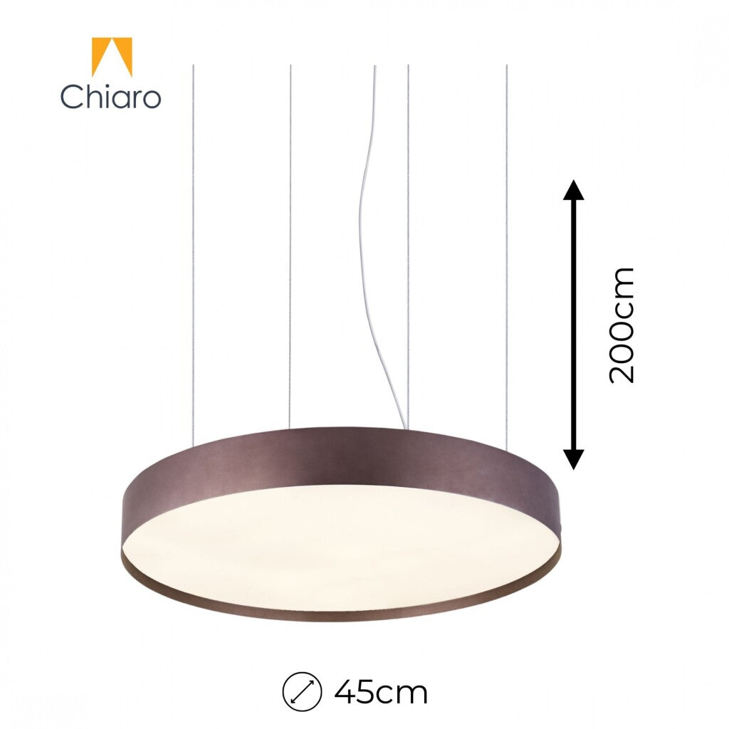 Luminaria Led circular marrón cepillado 35W dimerizable, 45cm