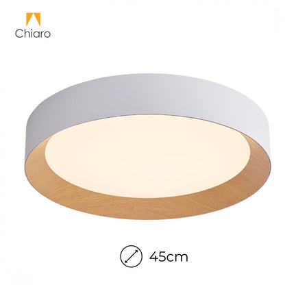 Luminaria led Diseño circular con Símil madera 40W Dimerizable, 45cm