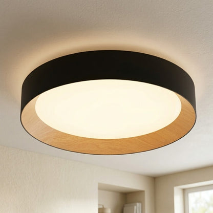 Luminaria led Diseño circular con Símil madera 40W Dimerizable, 45cm