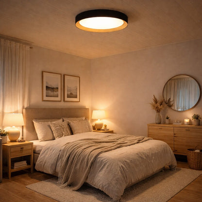 Luminaria led Diseño circular con Símil madera 40W Dimerizable, 45cm