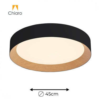 Luminaria led Diseño circular con Símil madera 40W Dimerizable, 45cm