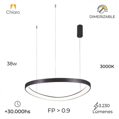 Luminaria Led Diseño triangular Dimerizable 38W, 45cm