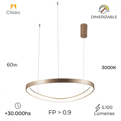 Luminaria Led Diseño triangular Dimerizable 60W, 85cm