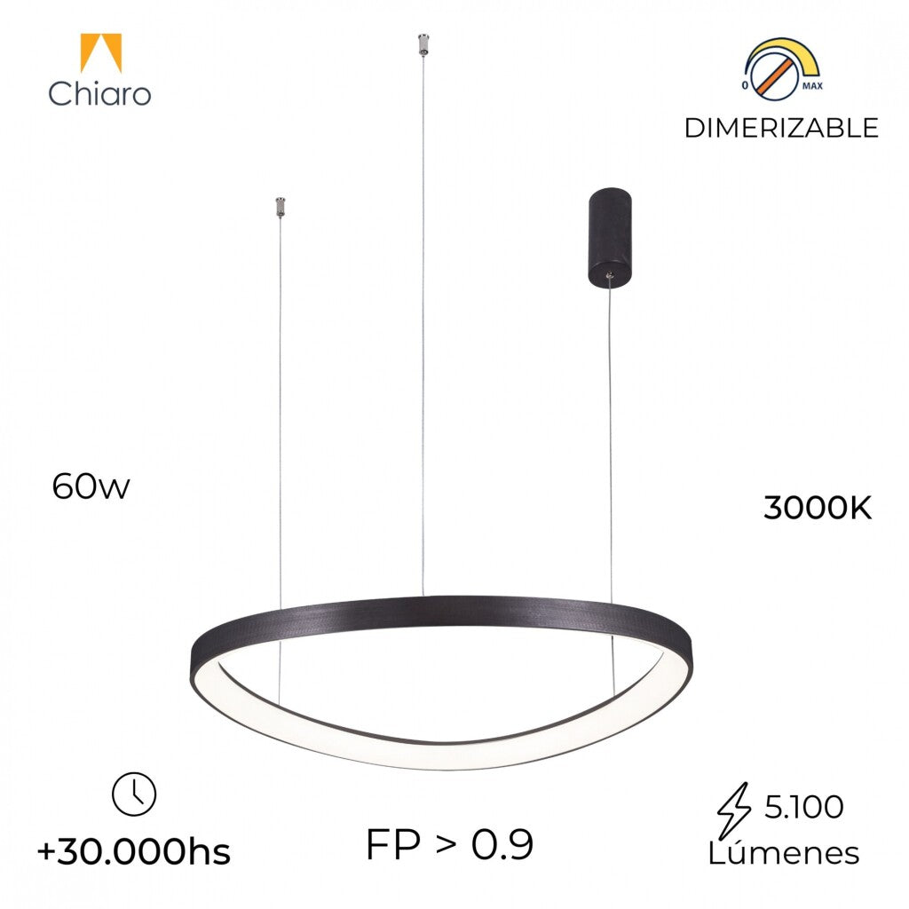 Luminaria Led Diseño triangular Dimerizable 60W, 85cm