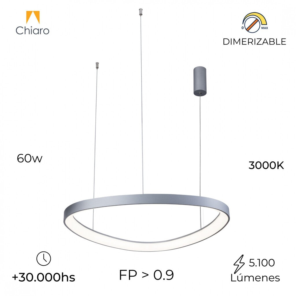 Luminaria Led Diseño triangular Dimerizable 60W, 85cm