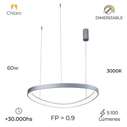 Luminaria Led Diseño triangular Dimerizable 60W, 85cm