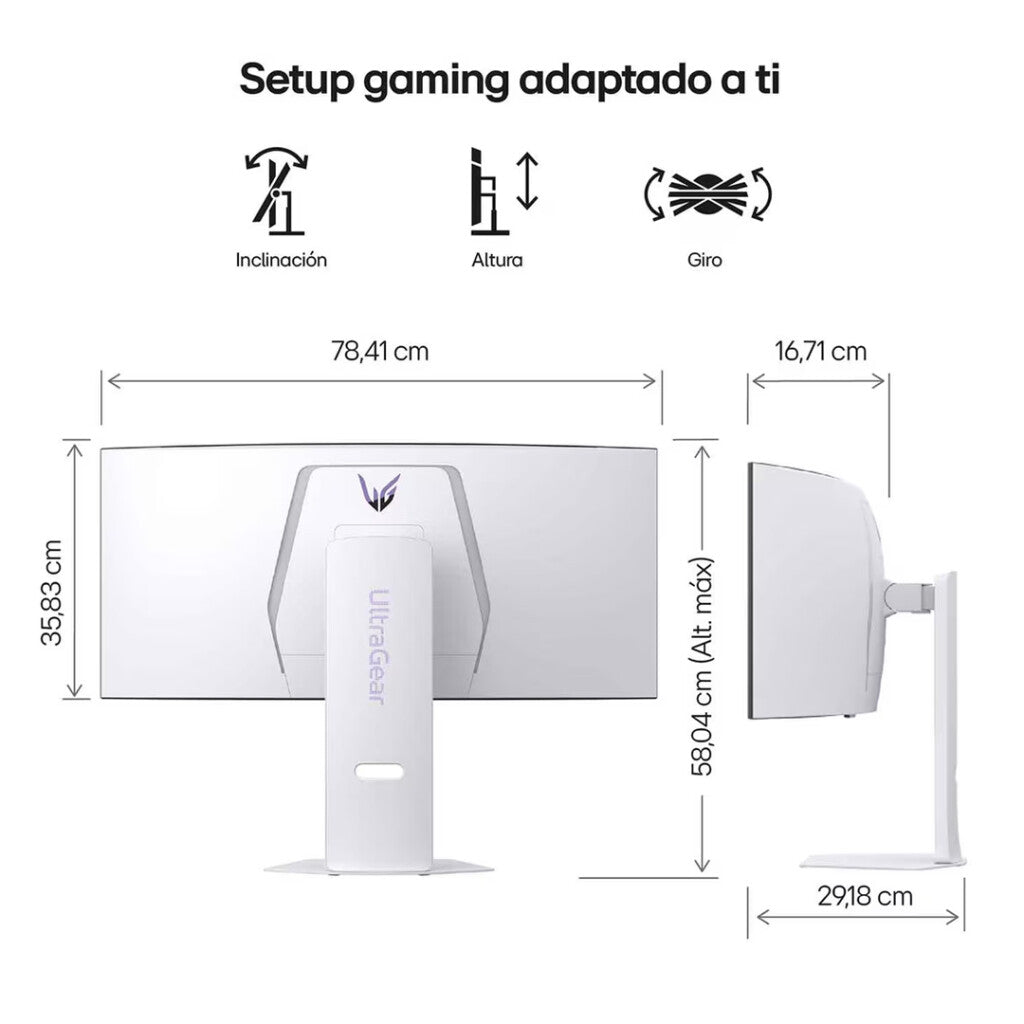 Monitor Gaming LG OLED UltraGear™ Curvo 34" UWQHD 21:9 34GX90SA-W