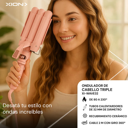 ondulador de cabello triple