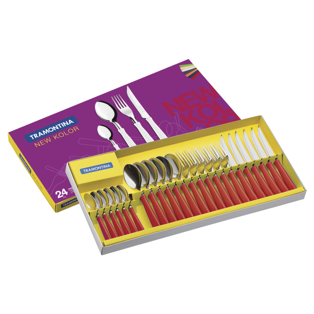 Set cubiertos Tramontina new kolor x 24 pcs