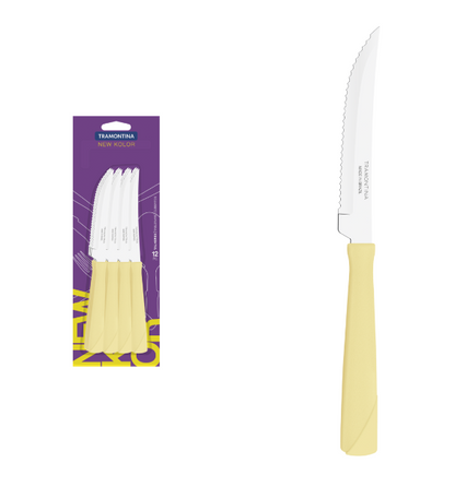 Cuchillos de asado Tramontina crema 12pcs New Kolor