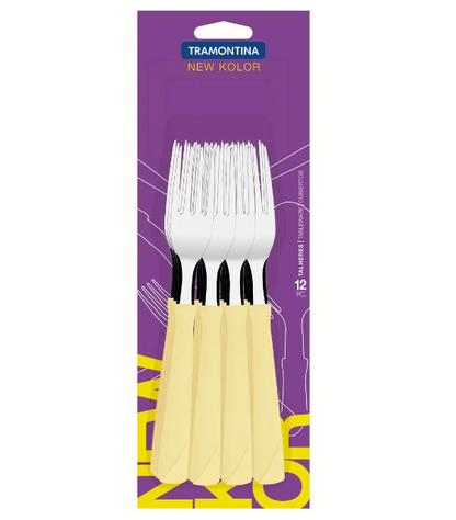 Tenedores Tramontina New Kolor 12 pcs. Crema