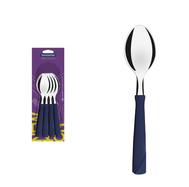 Cuchara de mesa Tramontina azul 12pcs New Kolor