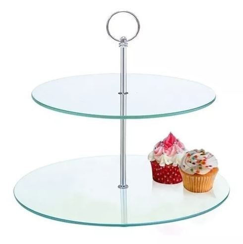 Soporte de vidrio para cupcakes 2 niveles