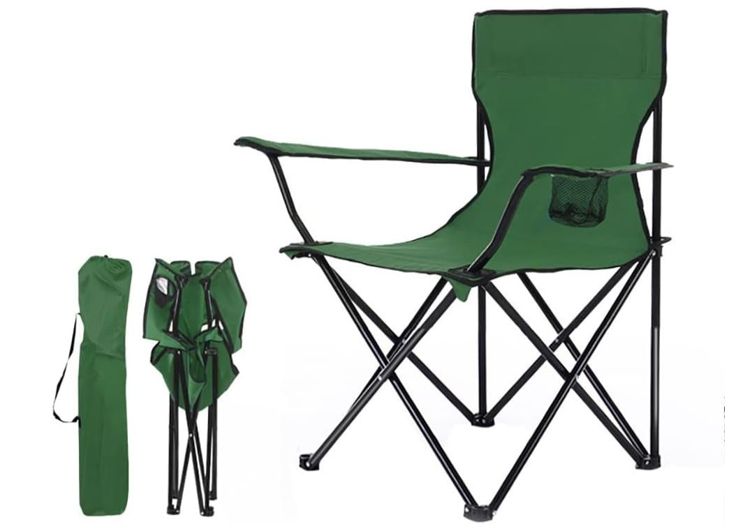 Silla plegable verde con funda 50 x 50 x 80 cm