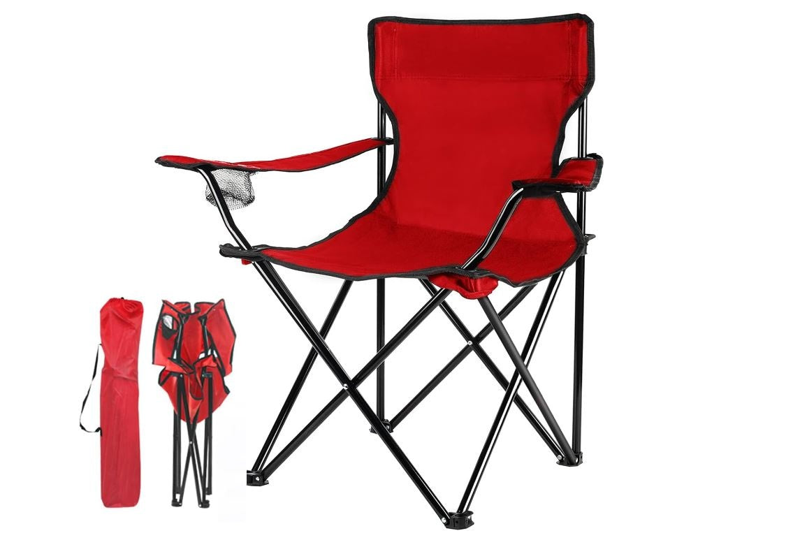 Silla plegable roja con funda 50 x 50 x 80 cm