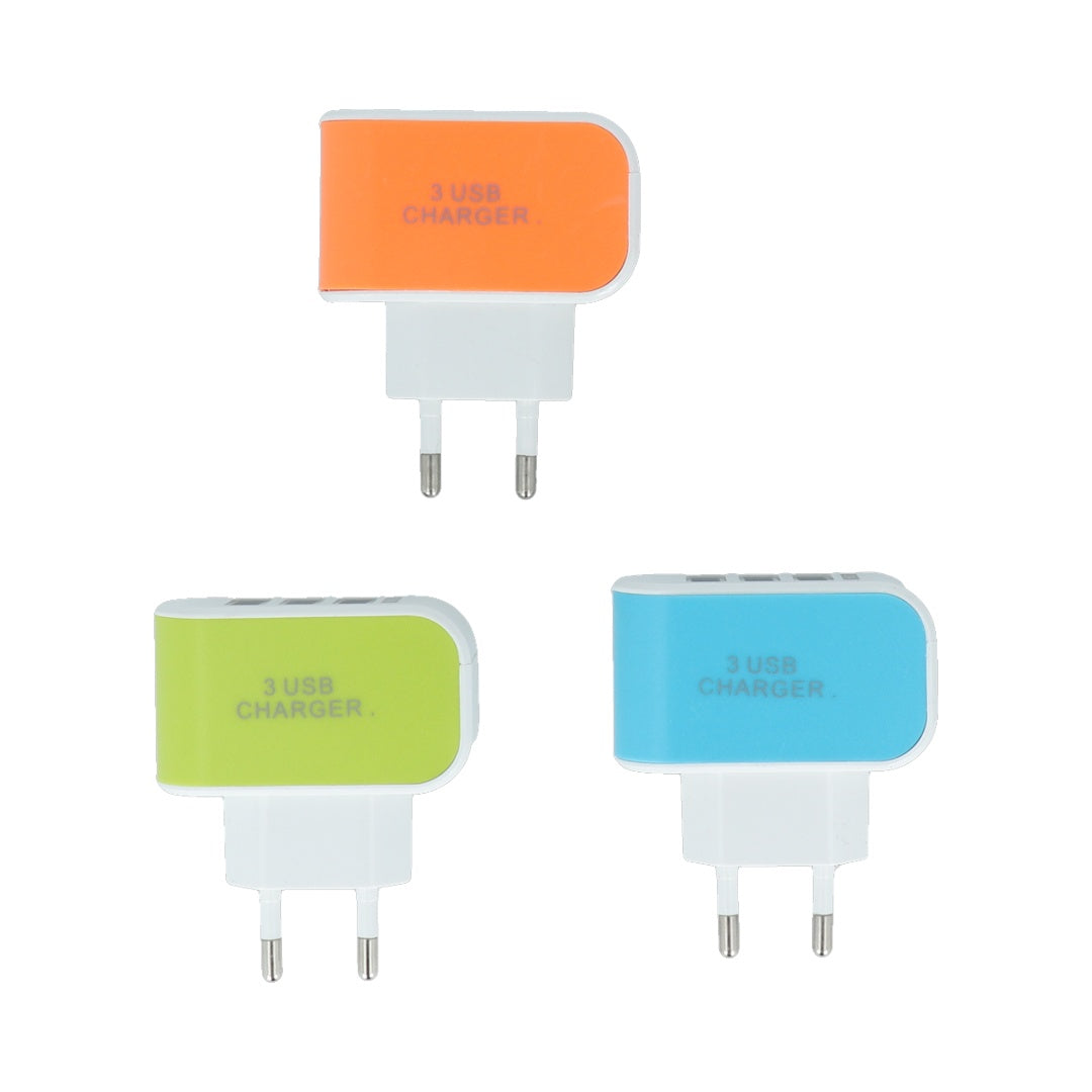 Adaptador con 3 puertos USB para carga 3.1A