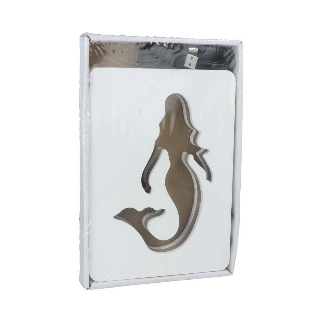 Veladora led sirena de madera 20 x 14 cm