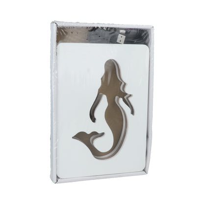 Veladora led sirena de madera 20 x 14 cm