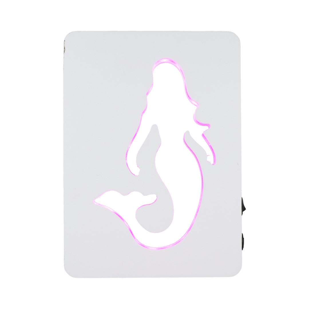 Veladora led sirena de madera 20 x 14 cm