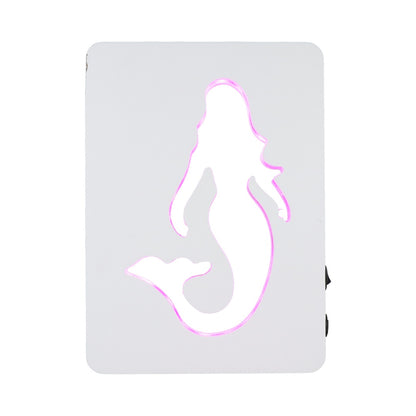 Veladora led sirena de madera 20 x 14 cm