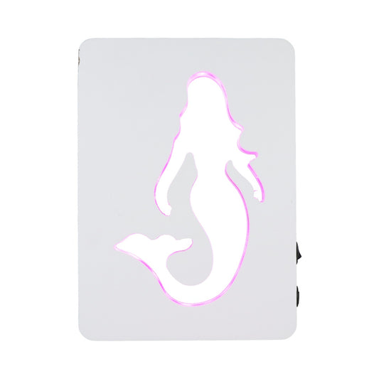 Veladora led sirena de madera 20 x 14 cm