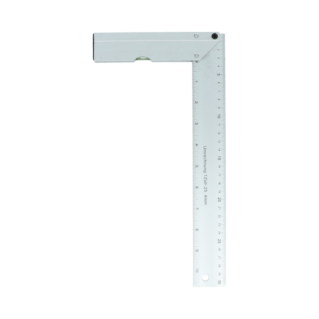 Regla escuadra de aluminio con nivel 30 cm