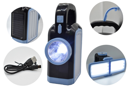 Linterna led solar multifunción 16x20x6cm.