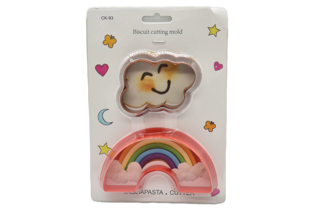 Moldes cortantes para galletas arcoiris 10cm.