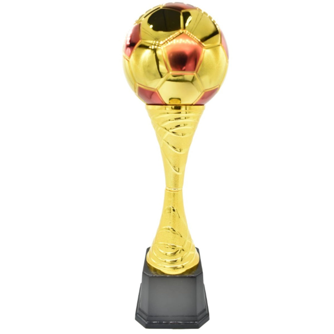 Trofeo plástico de fútbol 34x9cm