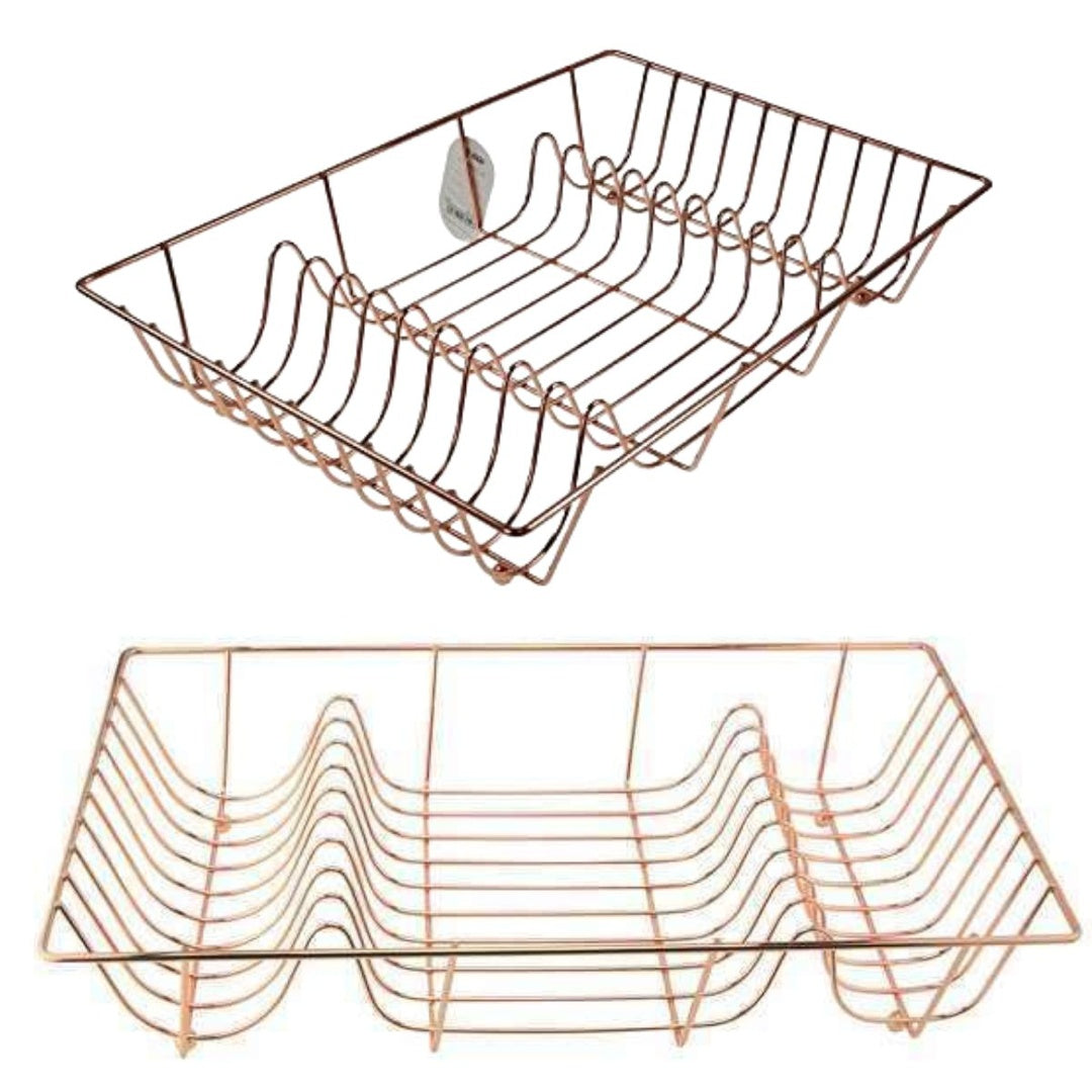 Seca platos color cobre de metal 49x32cm