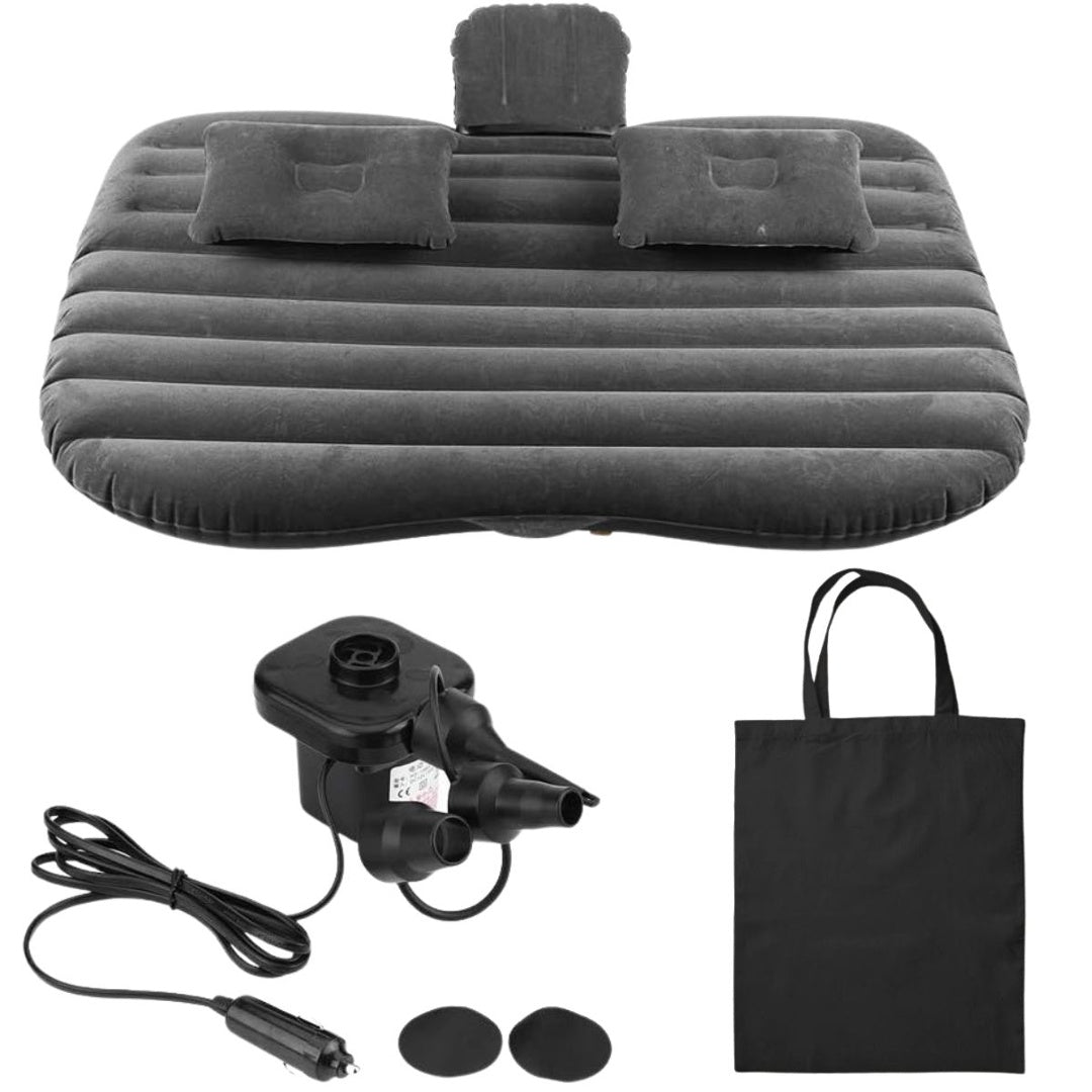 Colchón inflable gris para auto 130x84x35 cm