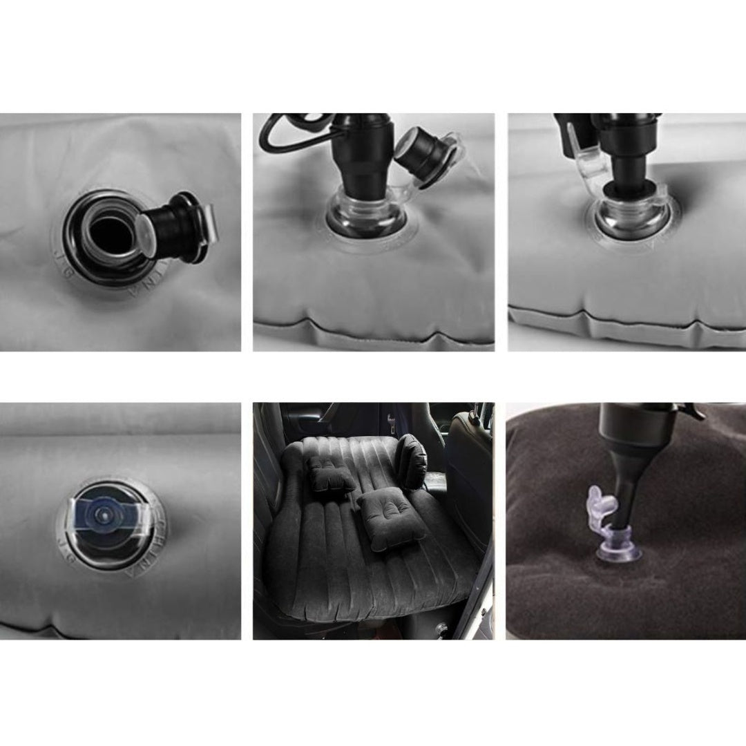 Colchón inflable negro para auto 130x84x35 cm