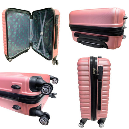 Valija de viaje rígida rosa 24" 62x40x26cm, 3.5kg.